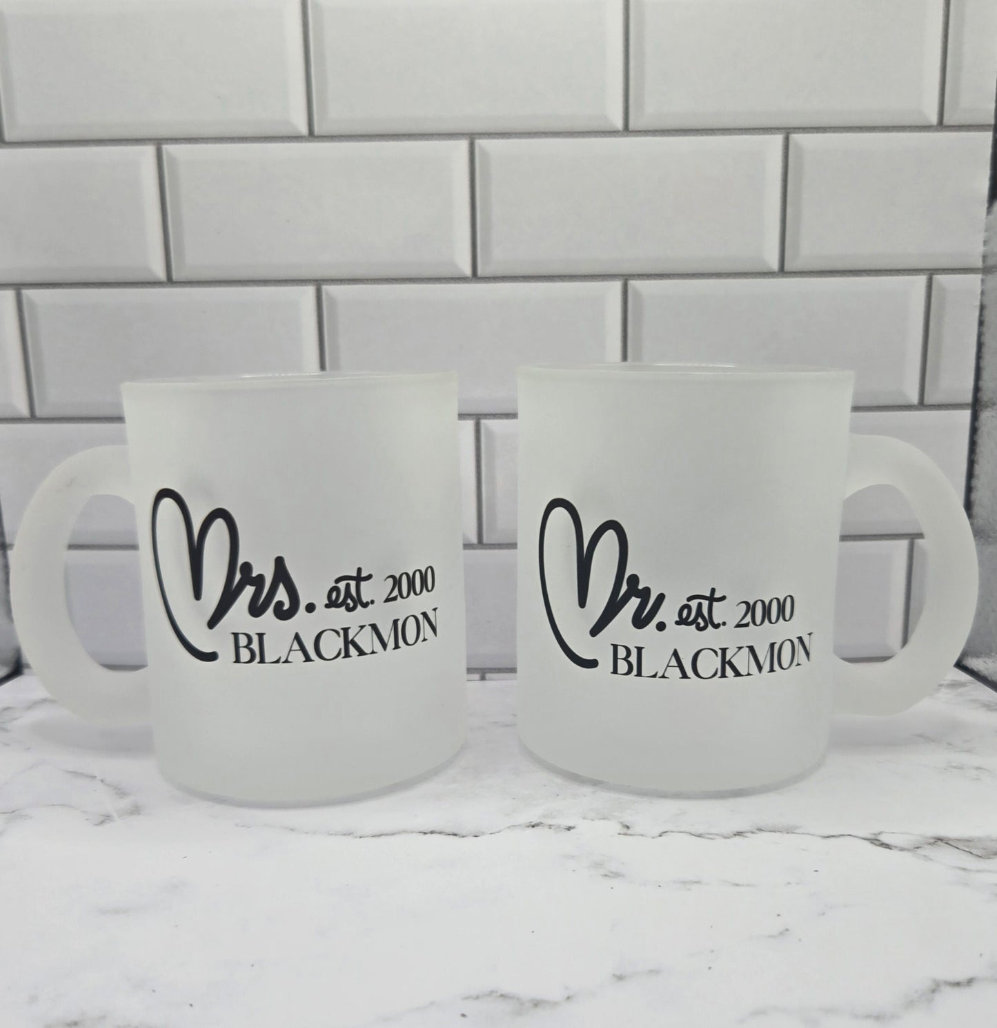 Mr. and Mrs. Frosted Mugs