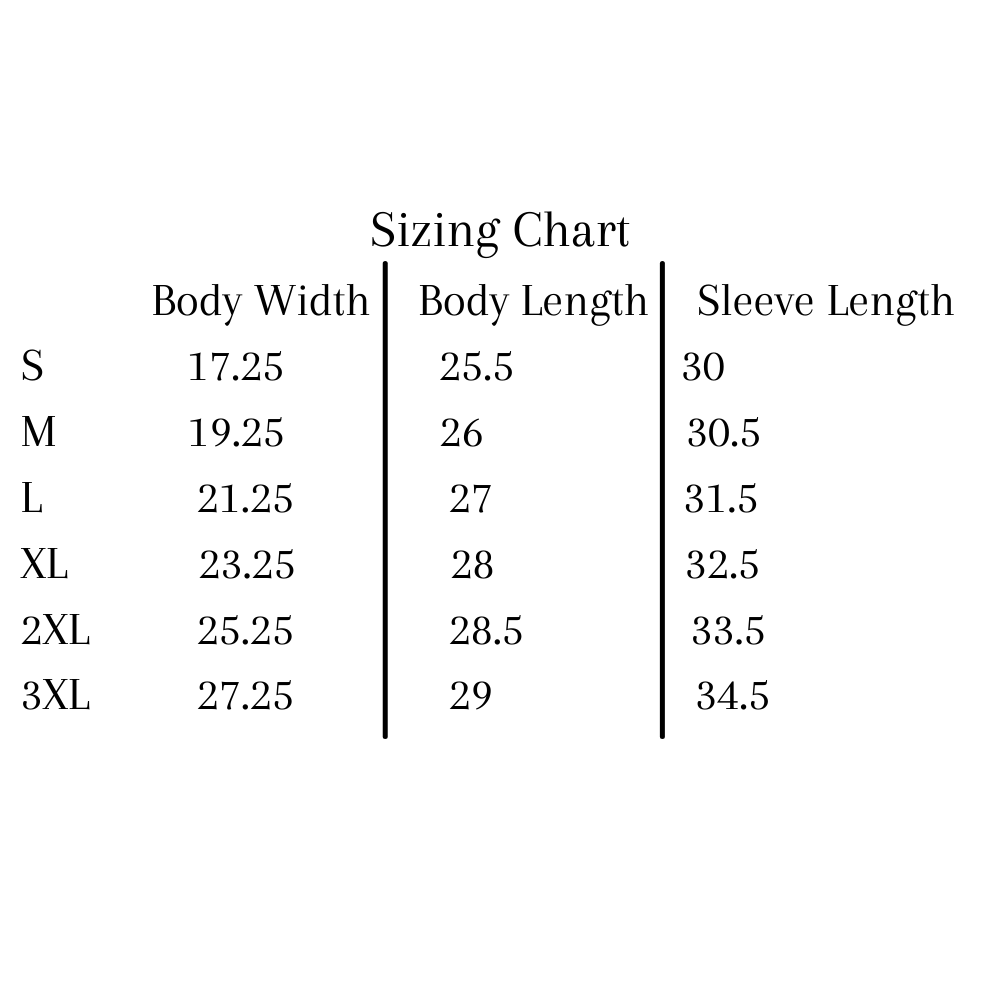 Sizing Chart