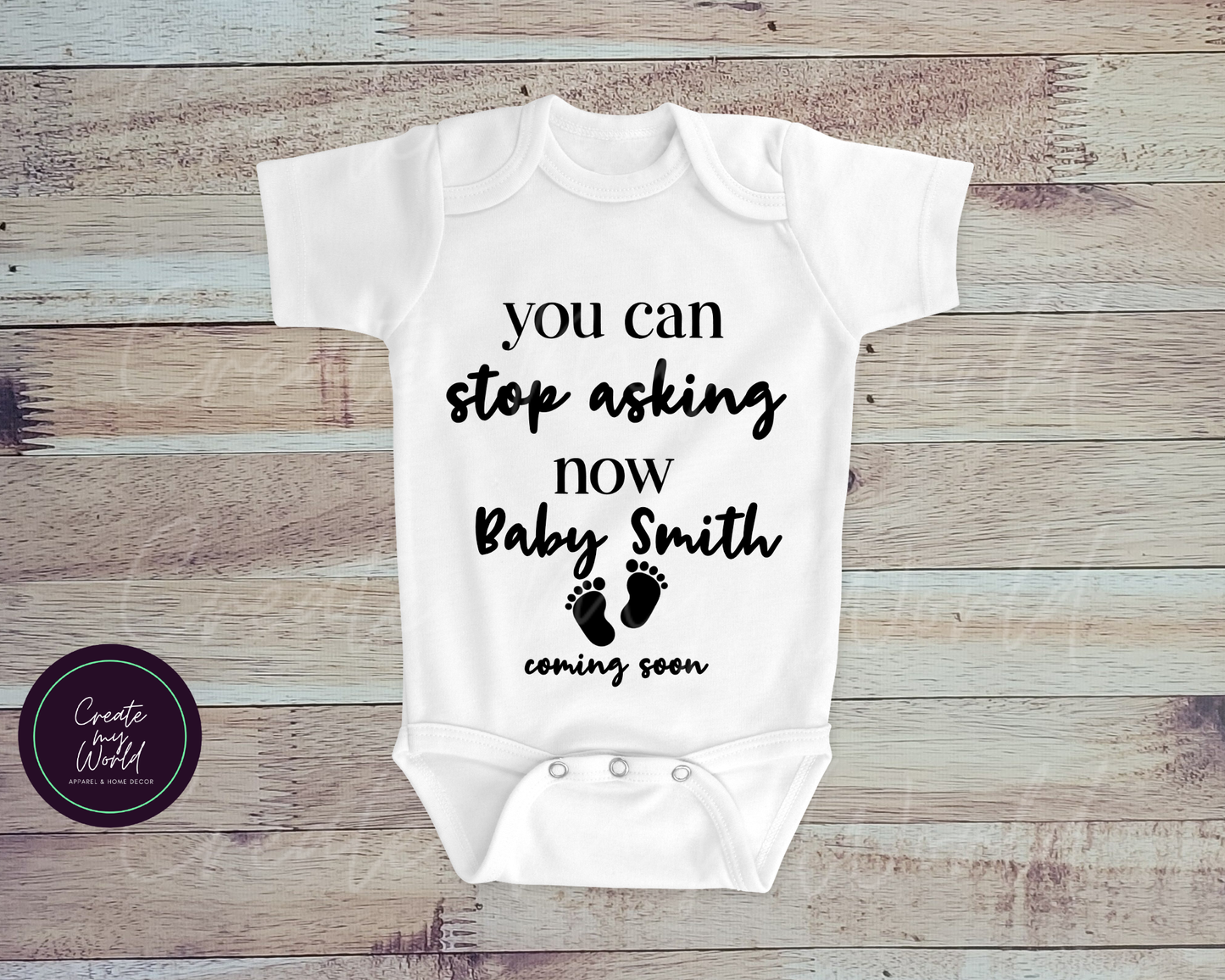 Personalized Baby Announcement Bodysuit